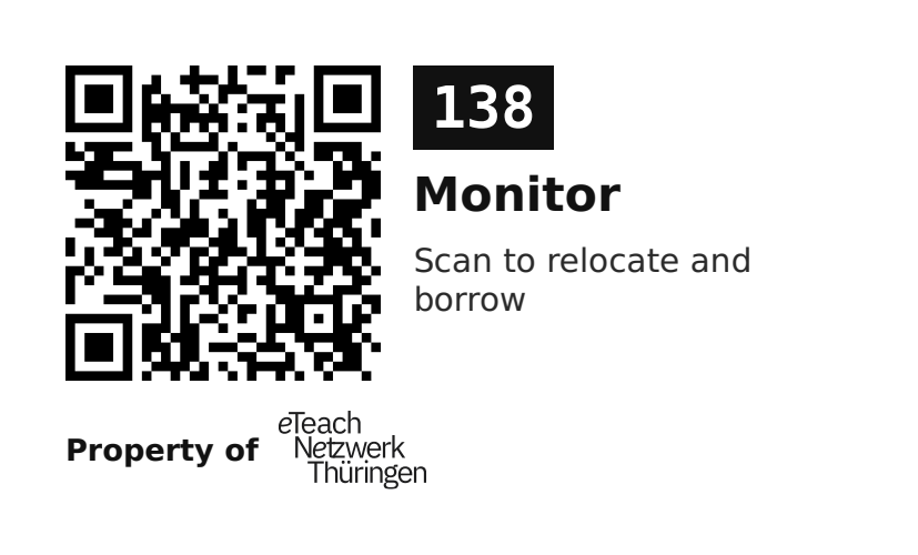 Label sticker 70 × 42.3 mm for UID 138