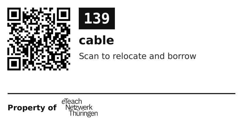 Label sticker 70 × 36 mm for UID 139