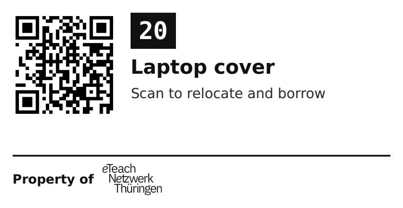 Label sticker 70 × 36 mm for UID 20