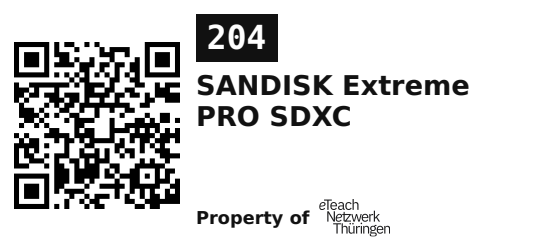Label sticker 45.7 × 21.2 mm for UID 204