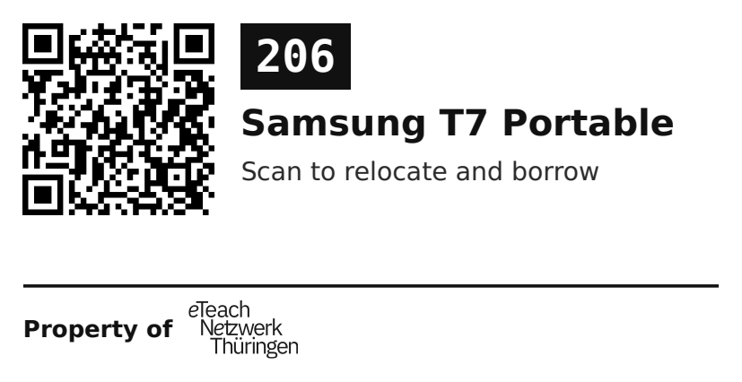 Label sticker 70 × 36 mm for UID 206