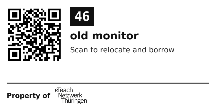 Label sticker 70 × 36 mm for UID 46
