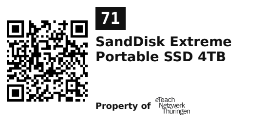 Label sticker 45.7 × 21.2 mm for UID 71
