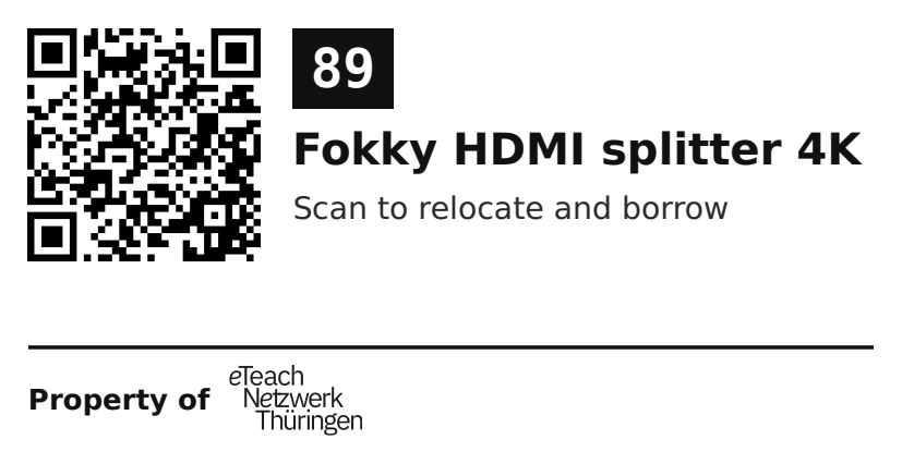 Label sticker 70 × 36 mm for UID 89