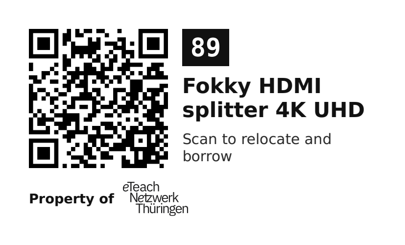 Label sticker 70 × 42.3 mm for UID 89