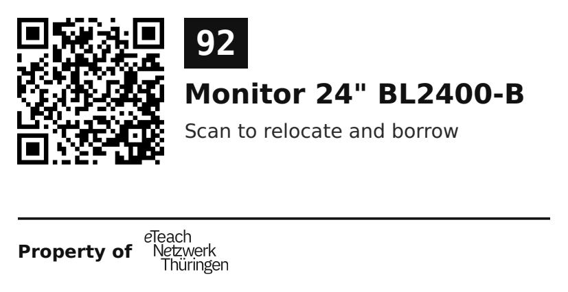 Label sticker 70 × 36 mm for UID 92