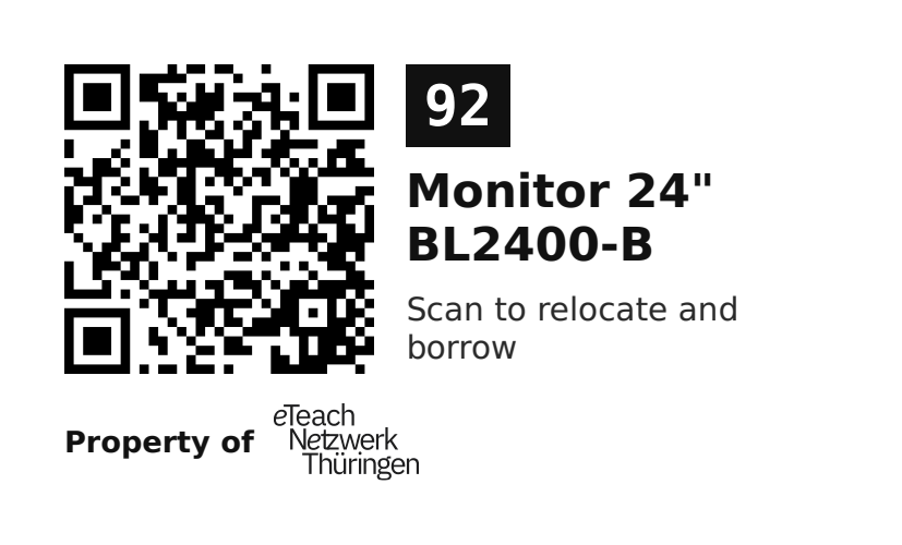 Label sticker 70 × 42.3 mm for UID 92