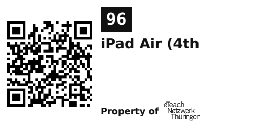Label sticker 45.7 × 21.2 mm for UID 96
