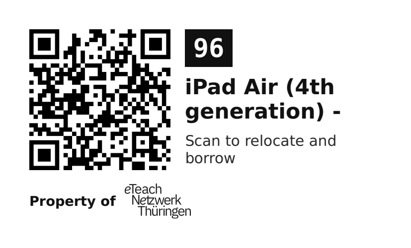 Label sticker 70 × 42.3 mm for UID 96